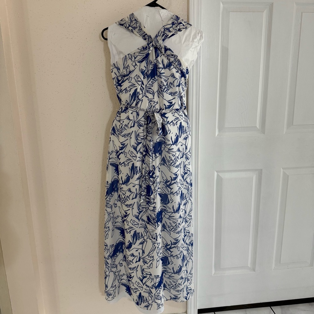 Armani Exchange Blue and White Maxi Dress